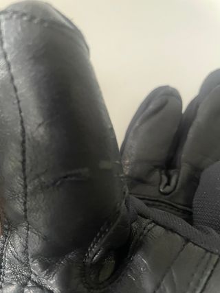 Guantes Descente Esquí Negro y Logo Dorado