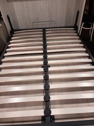 Cama Abatible Matrimonial Madera y Metal