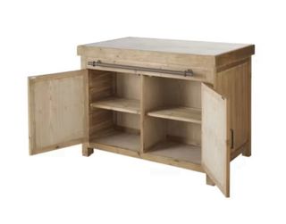 Isla de cocina madera y piedra