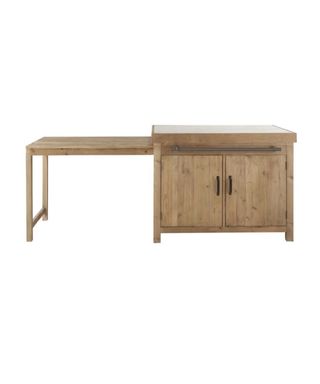 Isla de cocina madera y piedra