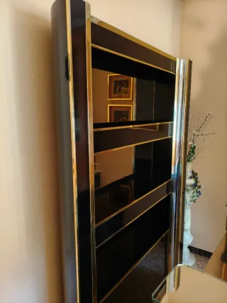 Mueble Bar Clásico Negro y Dorado