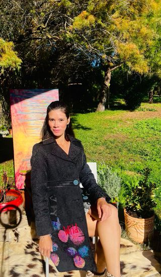 Abrigo Idee 101 Talla L/40 Negro Multicolor