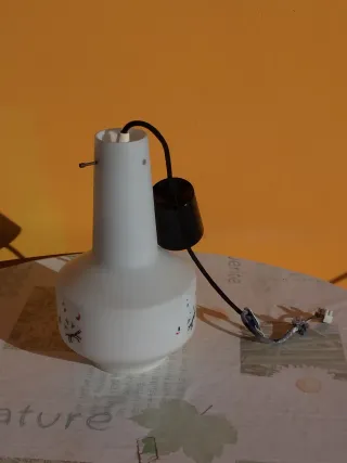 Lampadario vintage vetro opalino retro anni 50 old