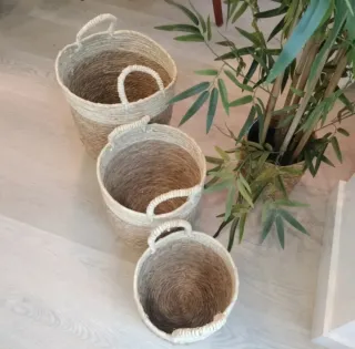 Conjunto Cestas Fibras Naturales Estilo Boho