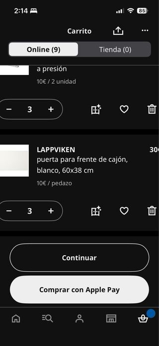 3 Cajones Ikea BESTA con rieles y frontales