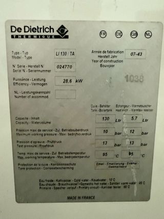 Caldera Gasoil De Dietrich 2007 ACS + Calefacción