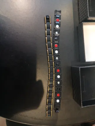 Pulsera Cadenas Negro y Rojo