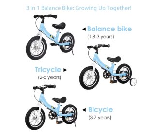 Bicicleta infantil 14pulgadas, evolutiva 2-5 años