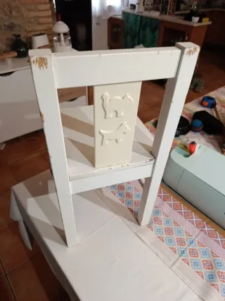 Silla infantil de madera para pintar