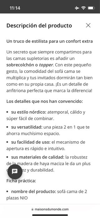 Sofá cama 2 plazas tela gris