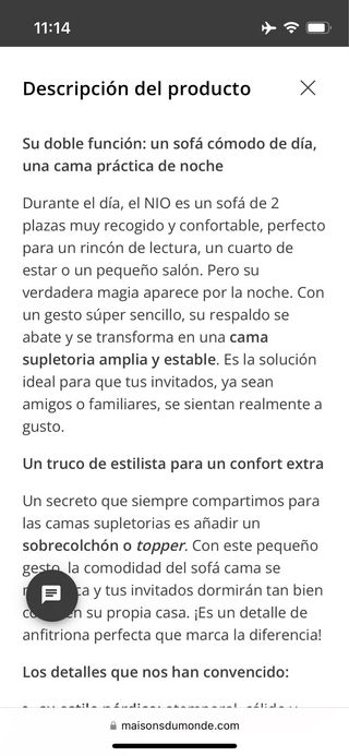 Sofá cama 2 plazas tela gris