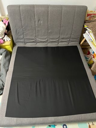 Sofá cama 2 plazas tela gris