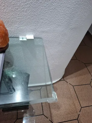 Mueble de entrada cristal y metal