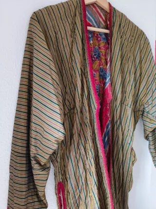 Chapan Seda Ikat Antiguo Uzbekistán