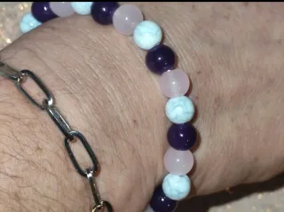 Pulsera de cuentas moradas y rosas Sleep ( dormir)
