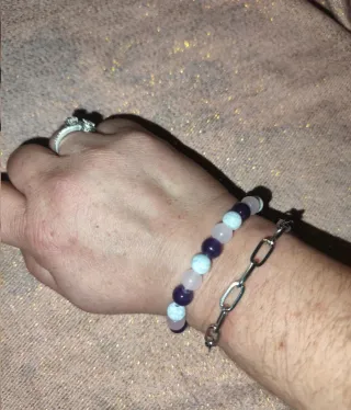 Pulsera de cuentas moradas y rosas Sleep ( dormir)