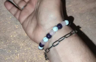 Pulsera de cuentas moradas y rosas Sleep ( dormir)
