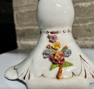 Pareja Candelabros Porcelana Florales 1940