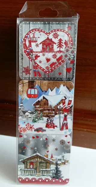 Set 3 sottobicchieri tema inverno, Natale