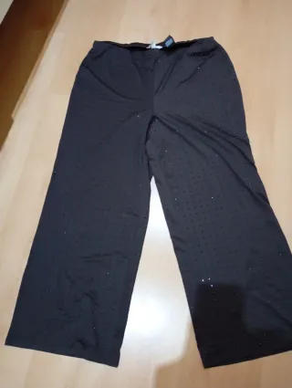 Pantalón marrón  chocolate brillante ancho