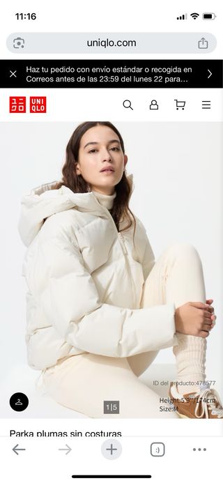 Chaqueta Uniqlo plumas
