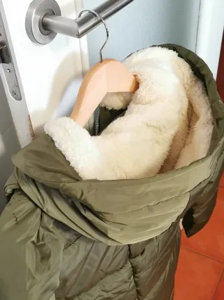 Abrigo verde militar acolchado