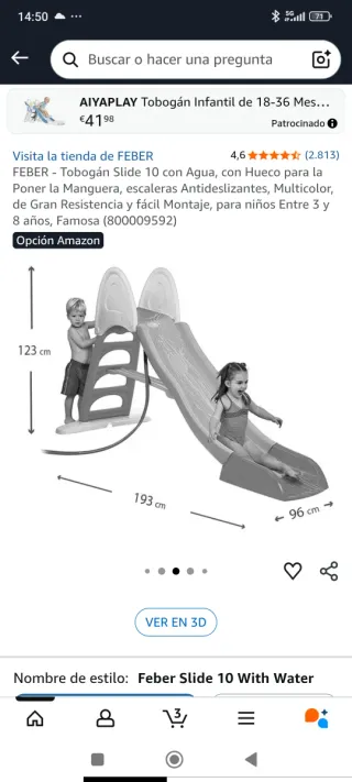 Tobogán Feber azul y naranja