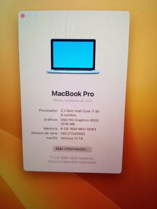 MacBook Pro 1398 Retina