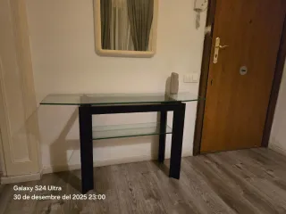 Recibidor de entrada cristal y metal