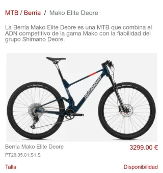 Berria Mako Elite 29 Taglia M 2026