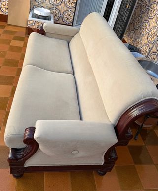 Sofá 3 plazas madera maciza tallada