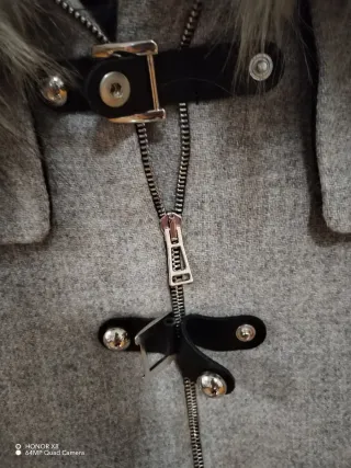 Cappotto Zara Donna Grigio con Cappuccio