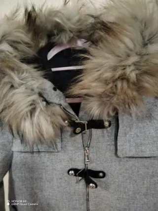 Cappotto Zara Donna Grigio con Cappuccio