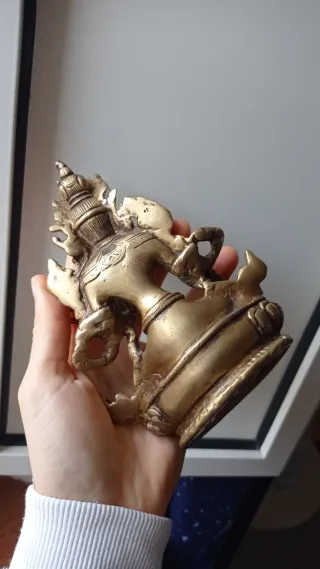 Statua Tara Verde Ottone Nepal 15cm