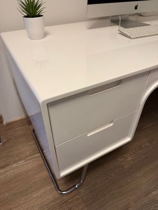 Escritorio de diseño moderno lacado blanco