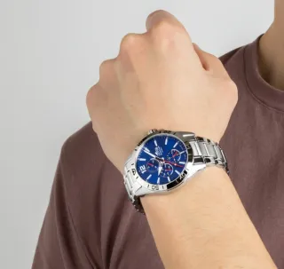 Reloj Lotus Cronógrafo Azul y Plateado