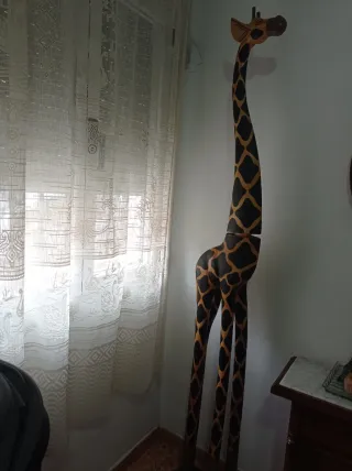 Figura Jirafa Madera Decorativa