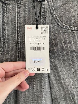 Falda Vaquera Gris Zara Talla L