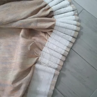 Cortinas beige y rosa. 130cm de larga s