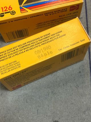 4 Carretes Kodak Kodacolor Gold 200 126
