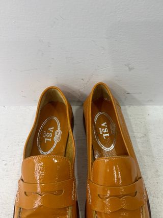 Mocassini donna arancioni vernice
