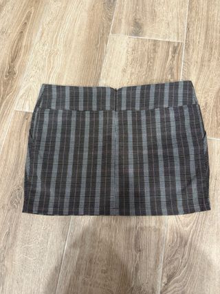 Falda mini cuadros gris Green Coast