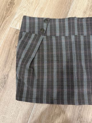 Falda mini cuadros gris Green Coast