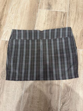 Falda mini cuadros gris Green Coast