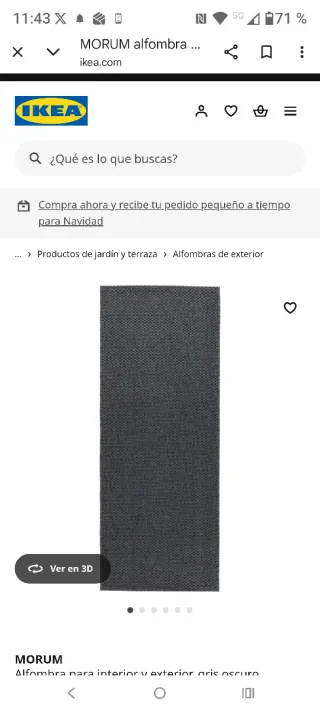 Alfombra IKEA Morum Pasillero Gris