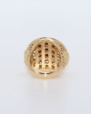 SELLO REDONDO MEDUSA CALADO CIRCONITAS. Oro 18K