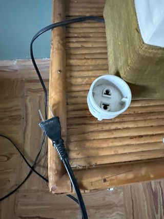 Lampada da tavolo giapponese seta beige/verde