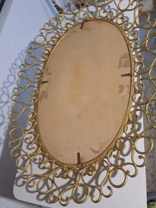 Espejo Ovalado Antiguo Dorado
