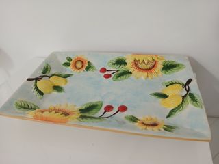 Vassoio Rettangolare Welkhome Ceramica Decorata