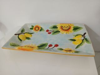 Vassoio Rettangolare Welkhome Ceramica Decorata